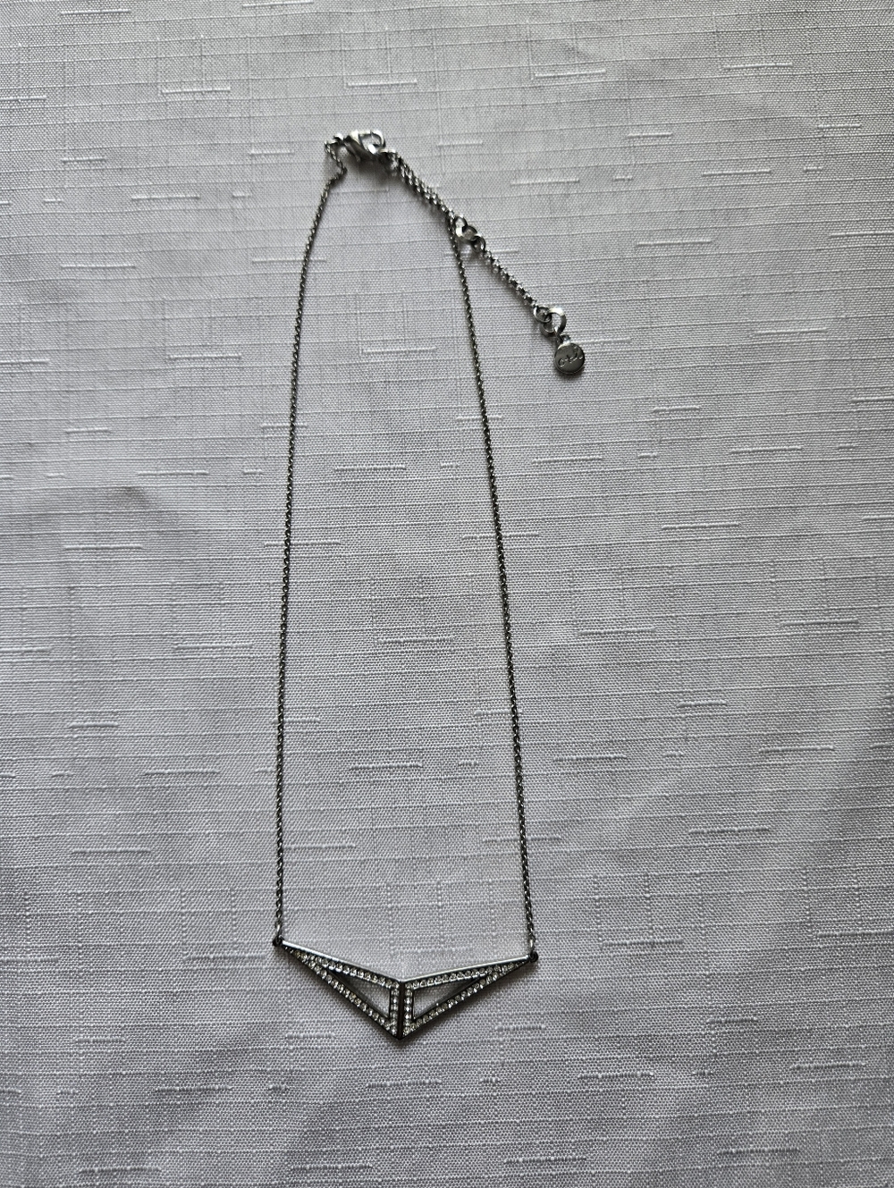 Chloe + Isabel Astra Statement Necklace Silver Tone Crystal Geometric Pendant - Picture 2 of 5